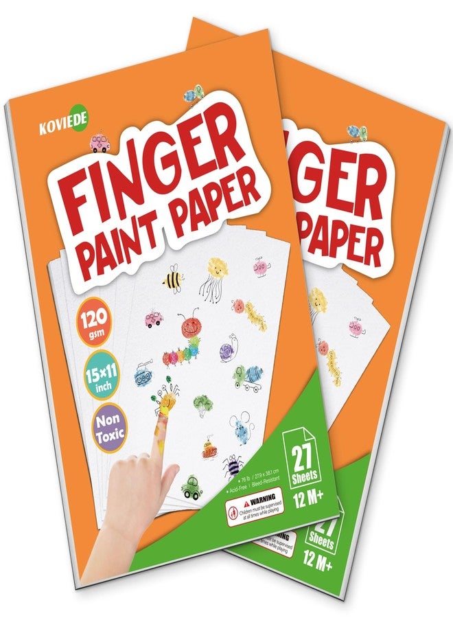 KOVIEDE Finger Paint Paper Pad, KOVIEDE 2 Pack 54 Sheets 15x11 Inch Large Drawing Pad for Kids Finger Painting & Artists, Thick Art Supplies for Toddlers - Image 1